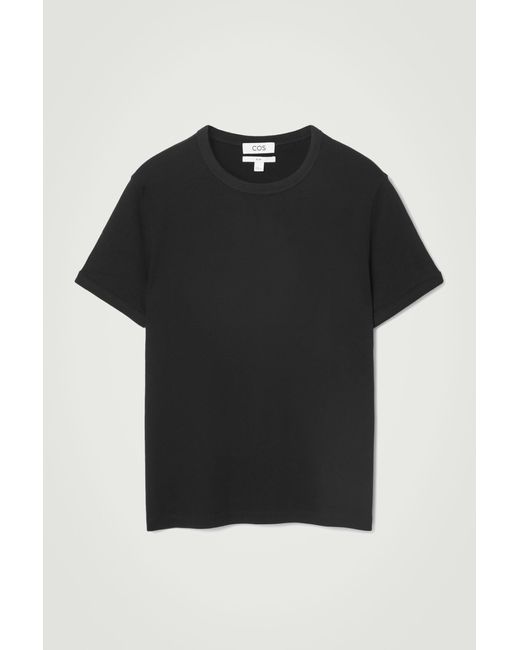 COS Black Slim Ribbed T-shirt for men