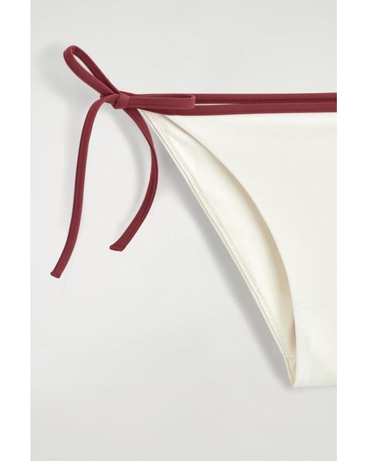 COS Natural Contrast-Trimmed Tie-Side Bikini Briefs