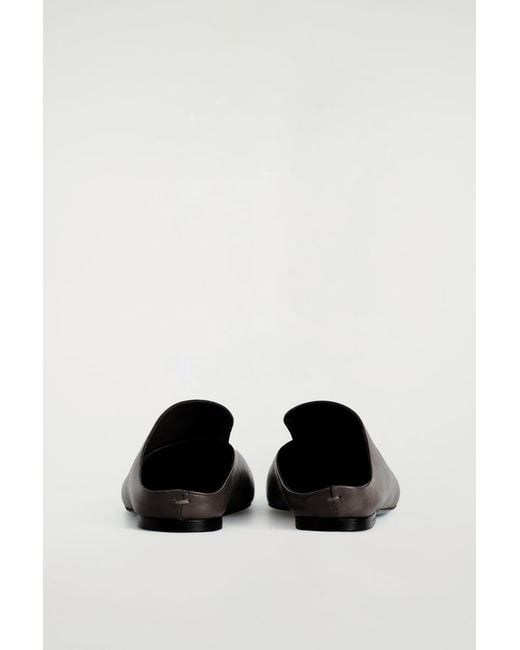 COS Brown Draped Leather Mules