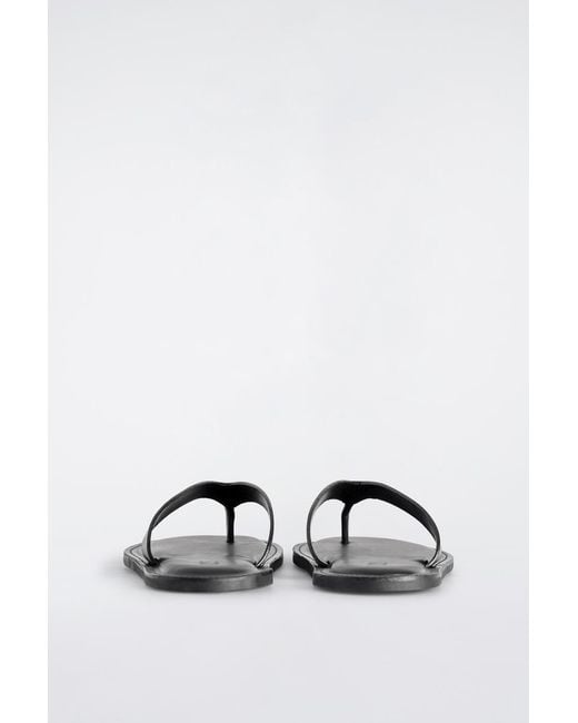 COS White Leather Flip Flops for men