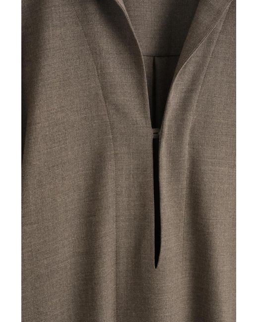 COS Brown Open-Collar Wool-Blend Shirt