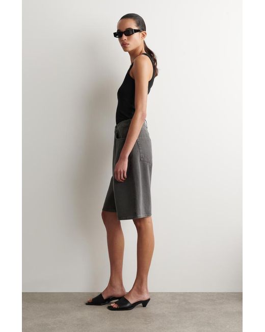 COS Gray Knee-Length Denim Shorts