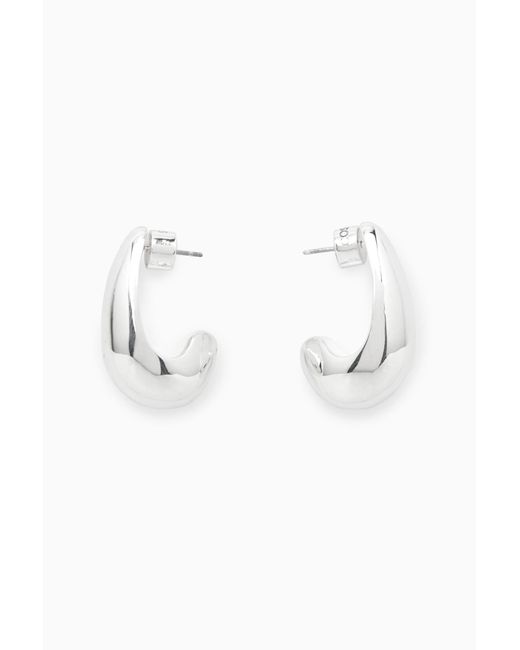 COS Metallic Curved Teardrop Earrings