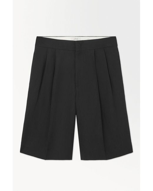 COS Black The Pleated Shorts for men