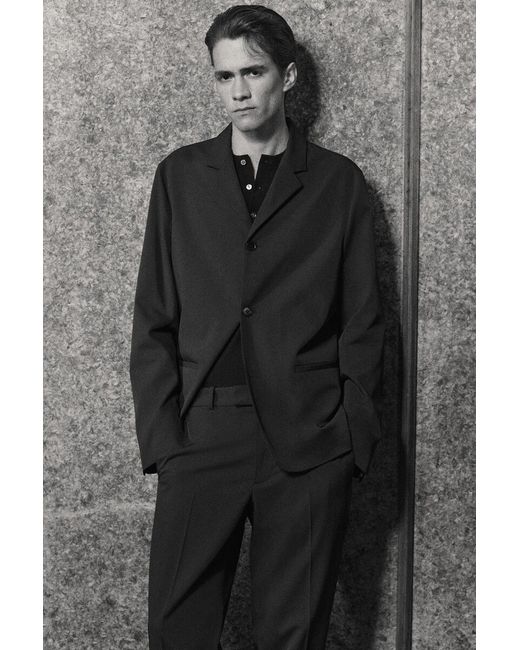 COS Black Slim Unstructured Tech-Twill Blazer for men