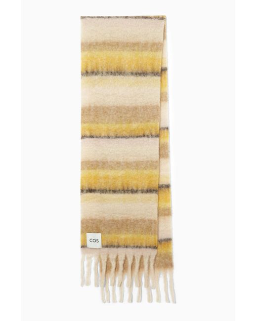 COS Yellow Oversized Mohair-blend Scarf