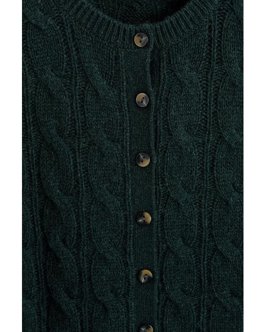 COS Green Cable-Knit Cashmere Cardigan