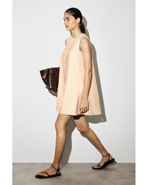 COS Natural Layered Pintucked Mini Dress