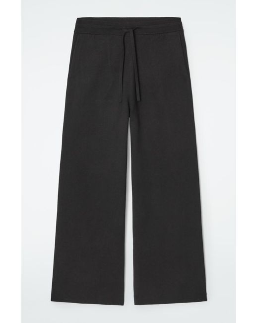 COS Black Double-faced Knitted JOGGERS