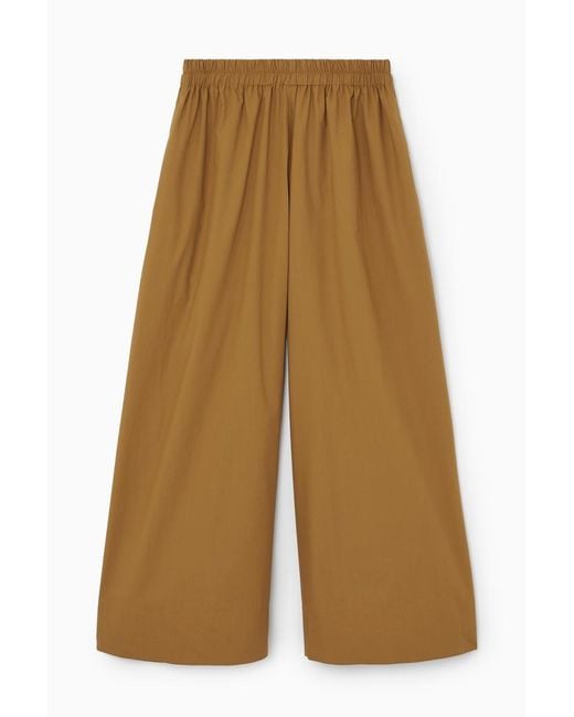 COS Natural Gathered Wide-leg Trousers​