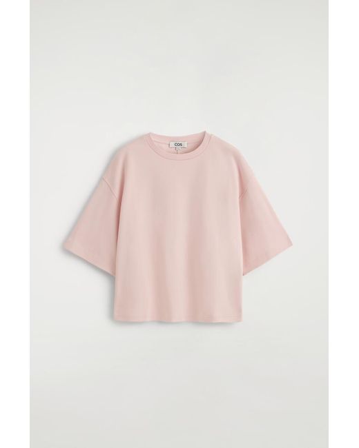 COS Pink Oversized Boxy Cotton T-Shirt