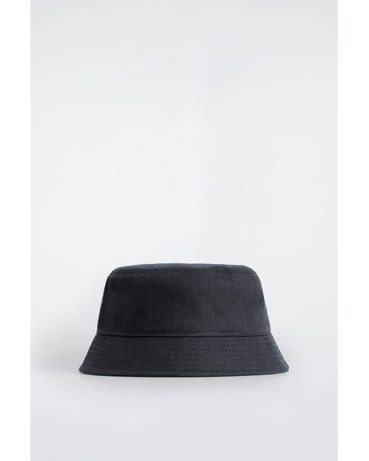 COS Black Cotton Bucket Hat for men
