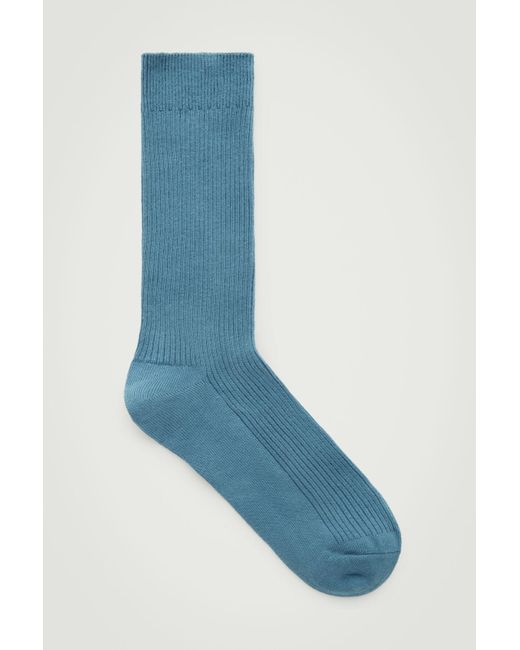 COS Blue Ribbed Socks
