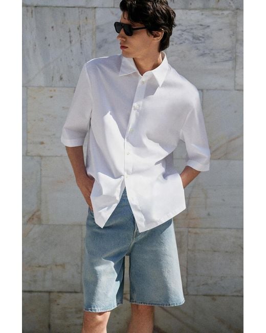 COS Blue Knee-Length Denim Shorts for men