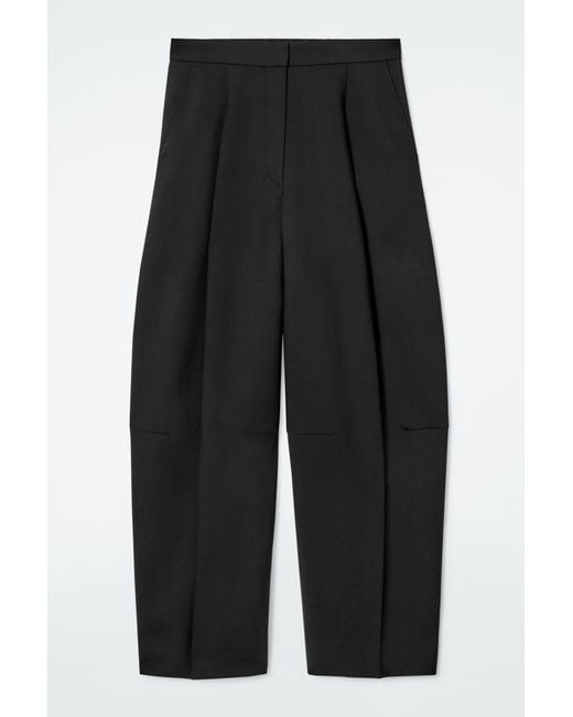 COS Black Wool-blend Wide-leg Trousers