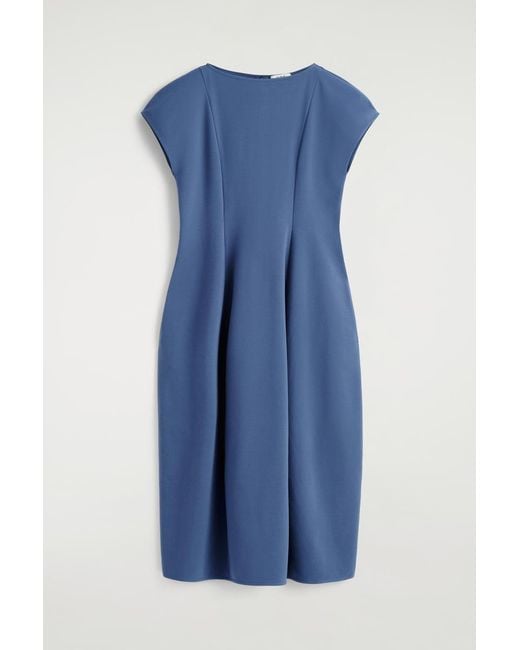COS Blue Sculptural Jersey Midi Dress