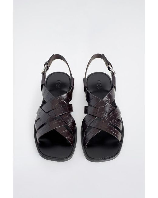 COS White Woven Leather Sandals for men
