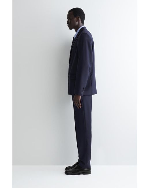 COS Blue Single-Breasted Wool Blazer for men