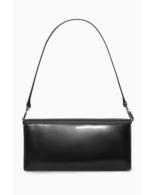 COS Black Minimal Shoulder Bag - Leather