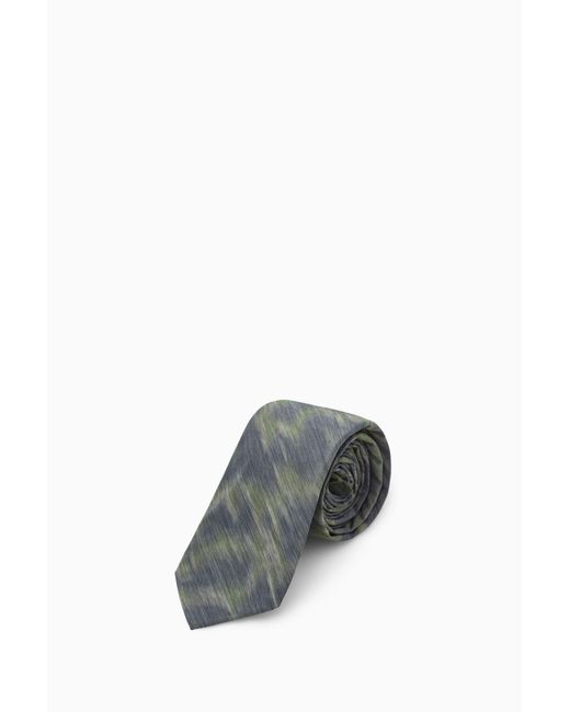 COS Gray Animal-jacquard Slim Tie for men