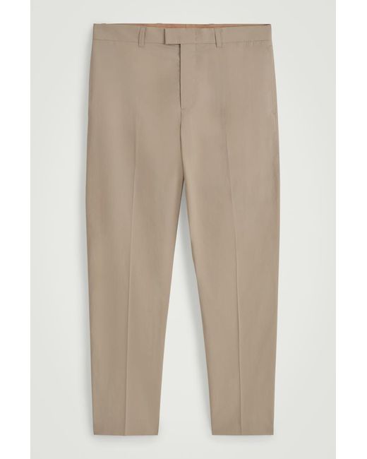 COS Natural Cotton Straight-leg Trousers In Beige for men