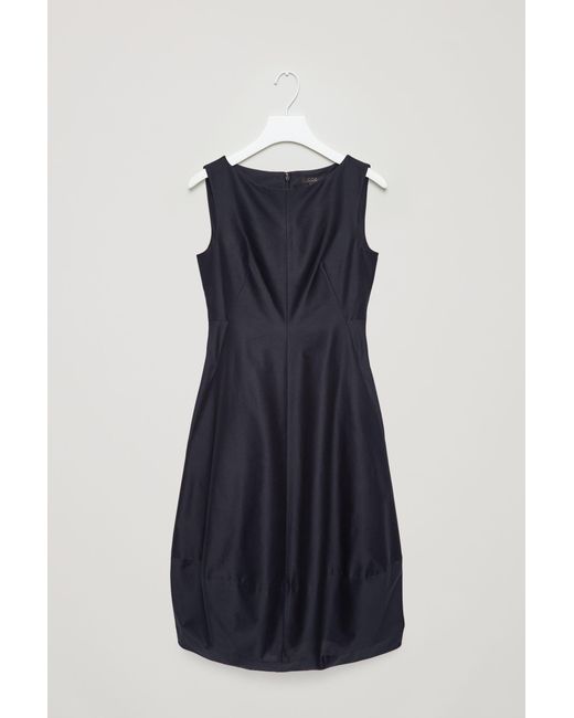 COS Sleeveless Dress With Cocoon Skirt in Blue