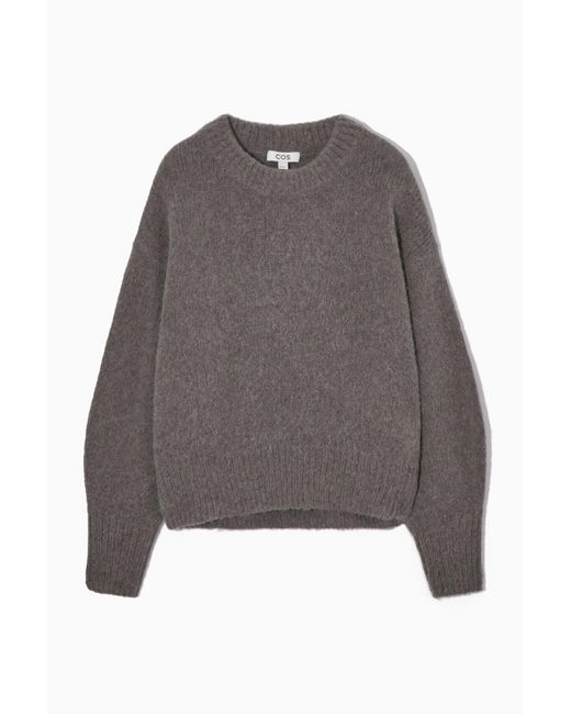 COS Gray Alpaca-blend Crew-neck Sweater