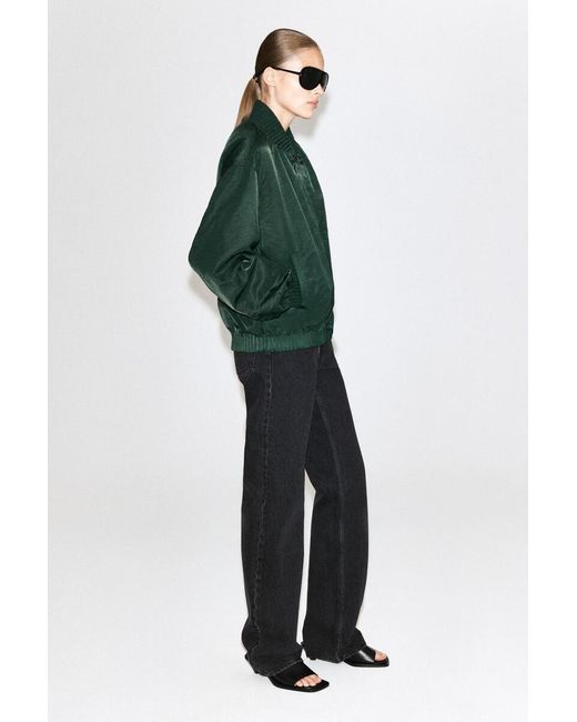 COS Green Gathered Nylon Bomber Jacket