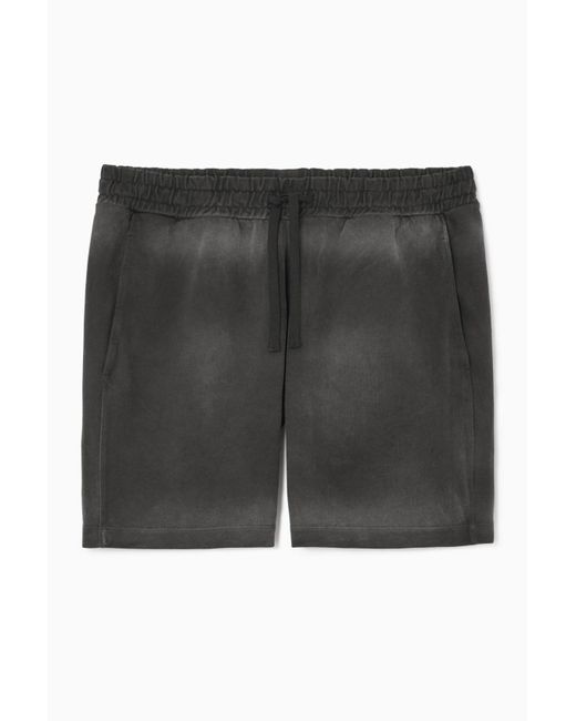 COS Black Drawstring Jersey Shorts for men
