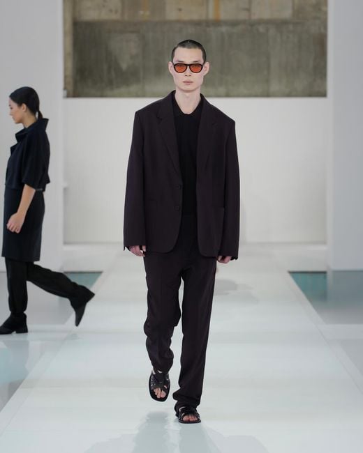 COS Brown Fluid Wool Blazer for men