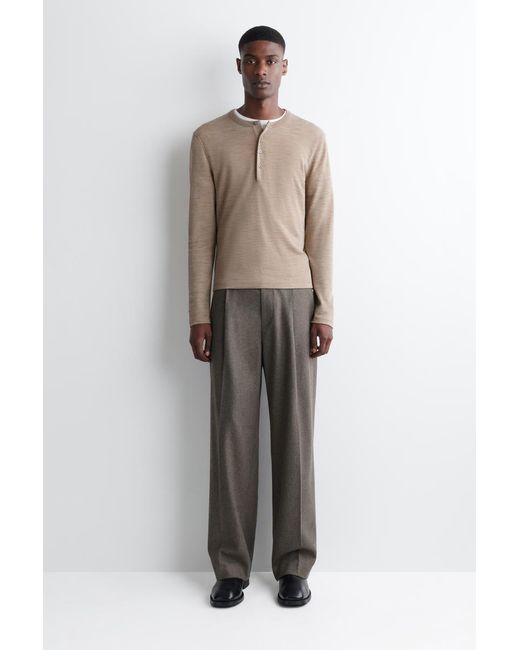 COS Natural Wool-Blend Henley Top for men