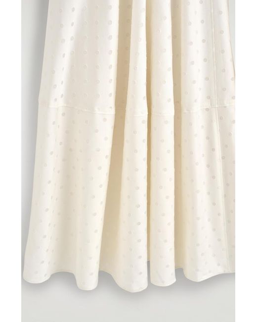 COS Natural Polka-Dot Jacquard Cotton Midi Skirt