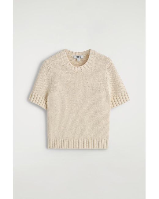 COS Natural Knitted Cotton T-Shirt
