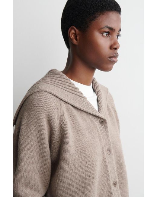 COS Natural Sailor-Collar Wool Cardigan