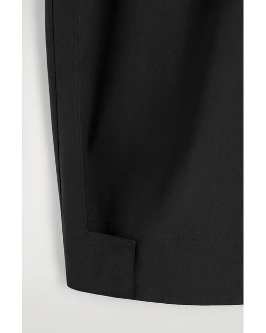 COS Black Pleated Tapered Utility Pants