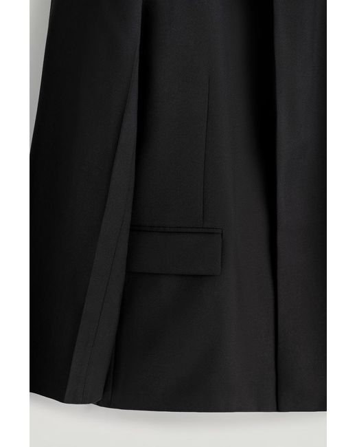 COS Black Collarless Wool Blazer for men