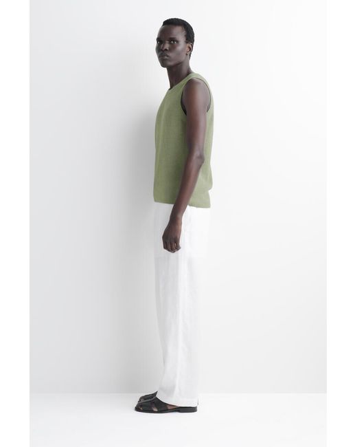 COS Green Bouclé-Knit Tank Top for men