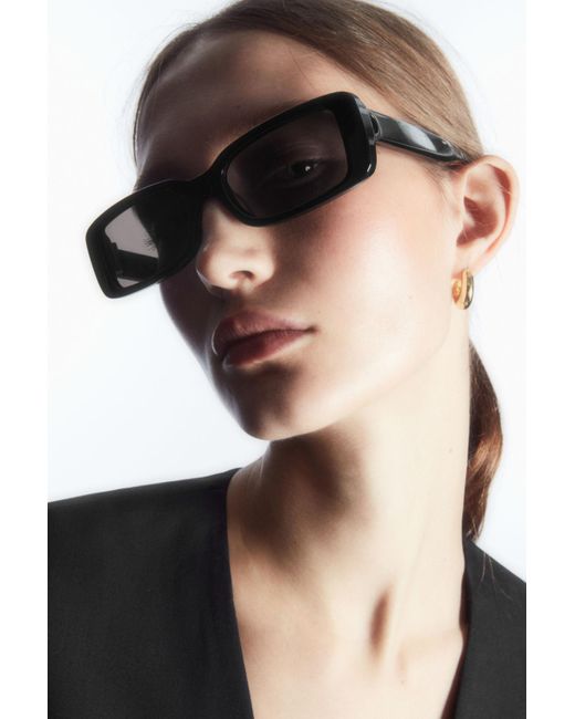 COS Black Blade Sunglasses - Rectangle