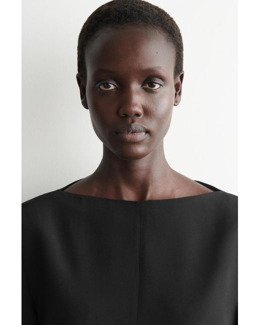 COS Black Tailored Silk Top