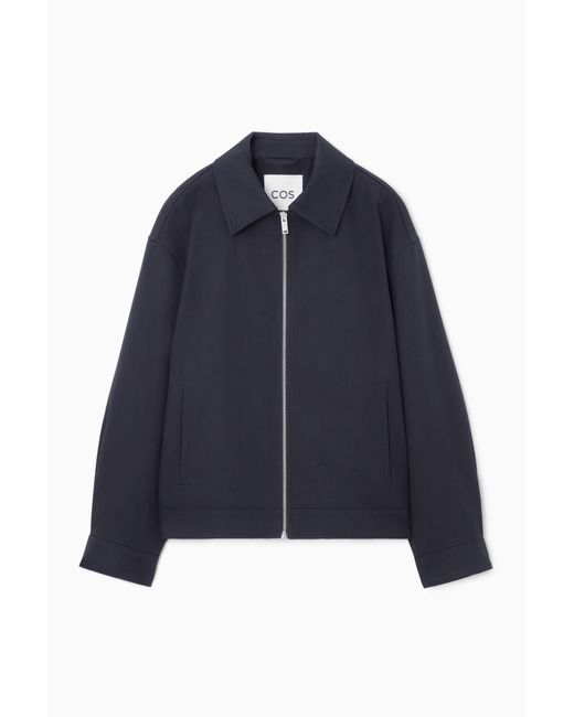 COS Blue Collared Cotton Jacket