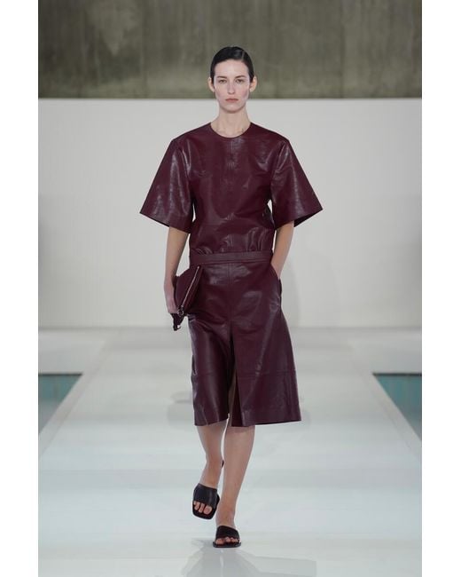 COS Pleated Textured-Leather Midi Skirt