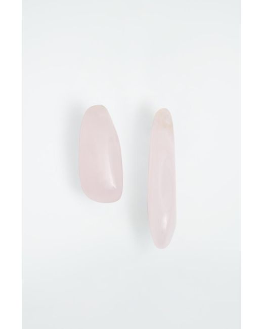 COS Pink Mismatched Pebble Earrings
