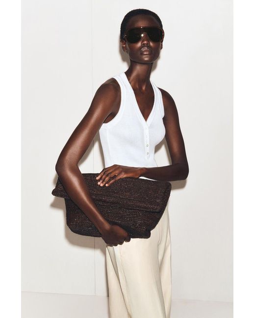 COS White Oversized Folded Clutch Bag