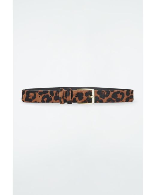 COS White Leopard-print Pony Hair Belt
