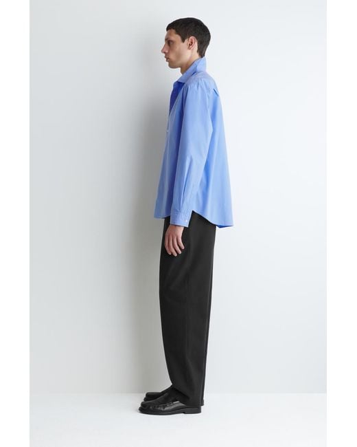 COS Blue Relaxed Pima Cotton Poplin Shirt for men