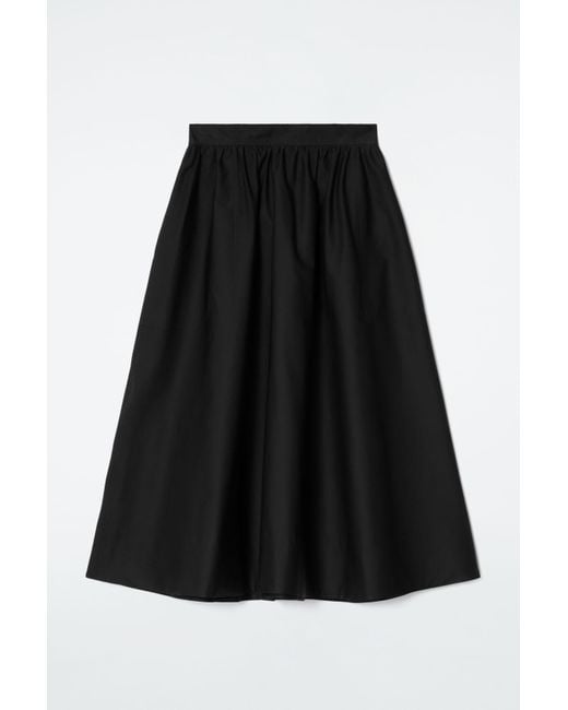COS Gray Elasticated Midi Skirt