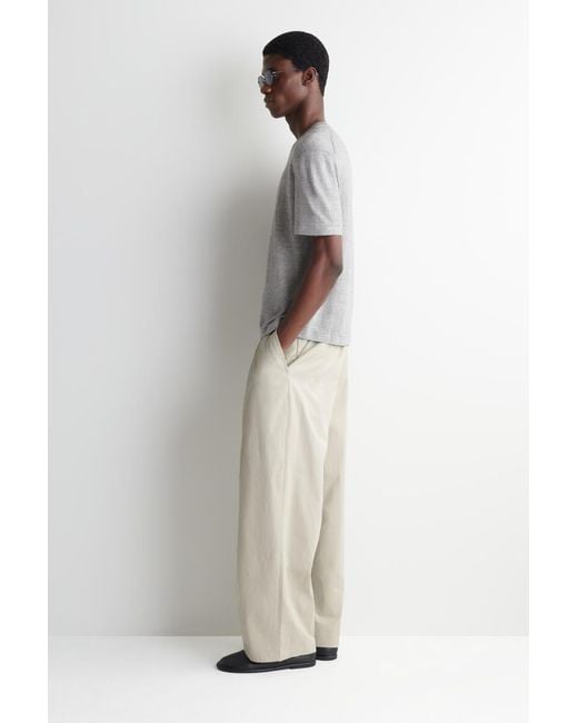 COS Gray Knitted Linen T-Shirt for men