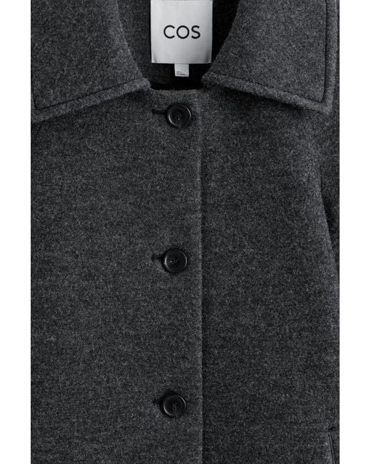 COS Black Sculpted Wool Coat