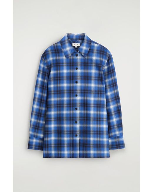 COS Blue Checked Flannel Shirt