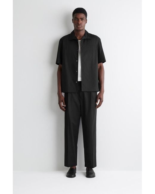 COS Black Pima Cotton Resort Shirt for men
